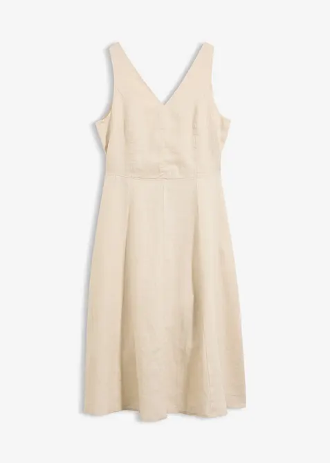 Abito midi in puro lino, bonprix