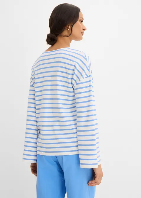 Maglia a maniche lunghe a righe in cotone biologico, bonprix