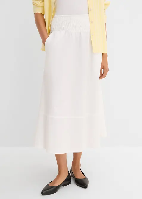 Gonna midi in puro cotone, bonprix