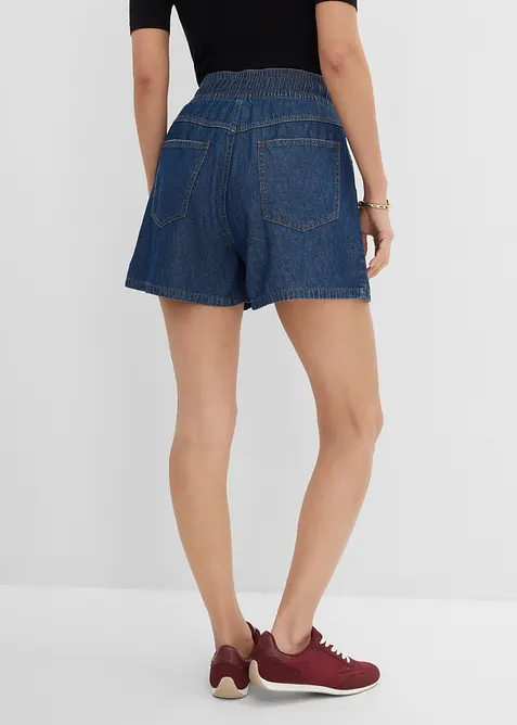 Shorts in jeans con comodo elastico, vita alta, bonprix
