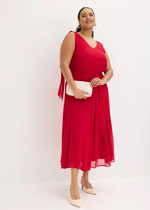 Abito in chiffon con fiocchi, bonprix