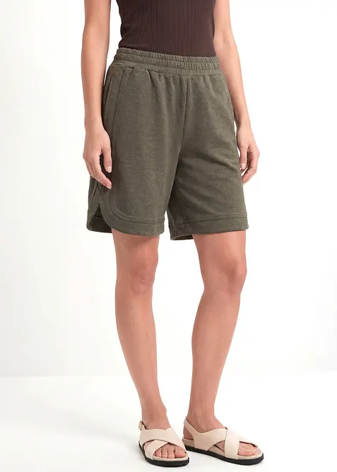 Shorts ampi in felpa di misto cotone, bonprix