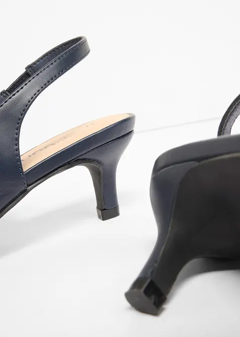 D&eacute;collet&eacute; slingback con tacco sottile, bonprix