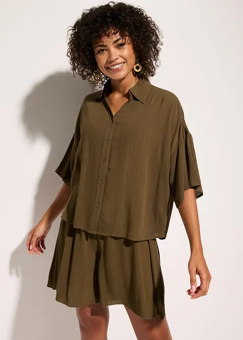 Blusa corta da mare in viscosa fluida, bonprix