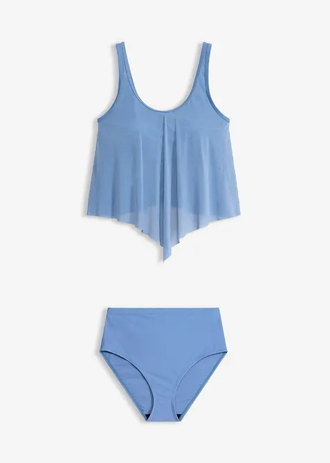 Tankini con mesh trasparente (set 2 pezzi), bonprix