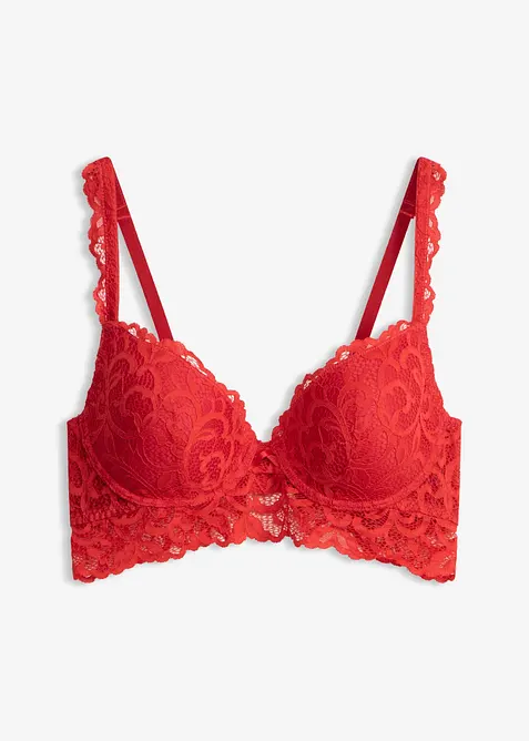 Reggiseno push-up in morbido pizzo, bonprix