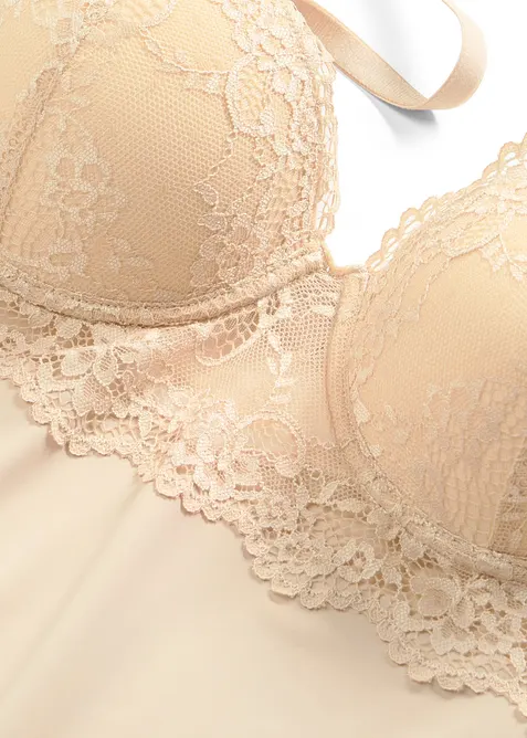 Canotta con reggiseno integrato in microfibra liscia, bonprix