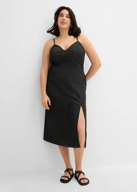 Abito di jeans con spacco, bonprix