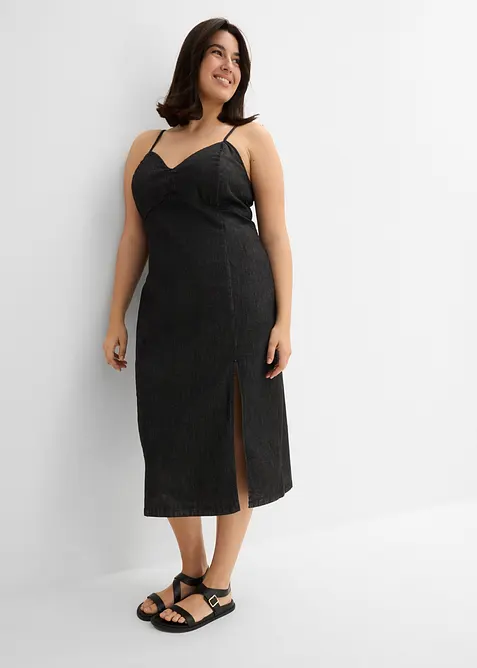 Abito di jeans con spacco, bonprix