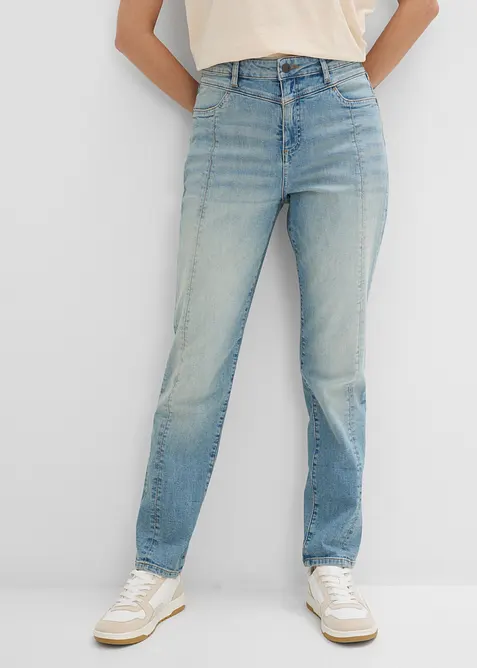 Jeans straight, vita media, bonprix