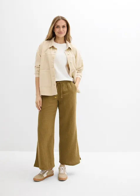 Pantaloni a palazzo in mussola leggera, bonprix