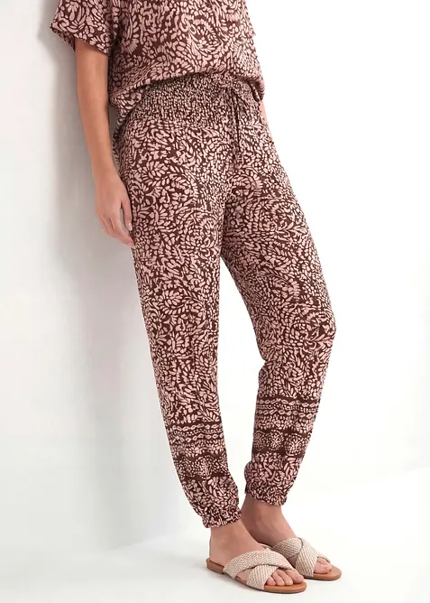 Pantaloni con elastico in vita in viscosa fluida, bonprix