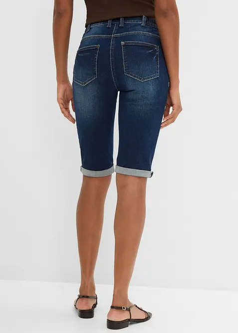 Bermuda in jeans con vita media parzialmente elasticizzata, bonprix