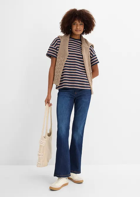 Jeans bootcut con bordo vita comodo, vita alta, bonprix