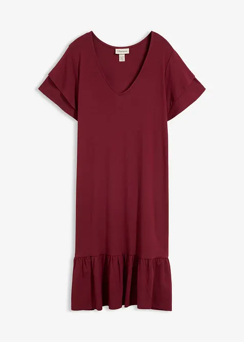 Abito di jersey con balza in misto viscosa, bonprix