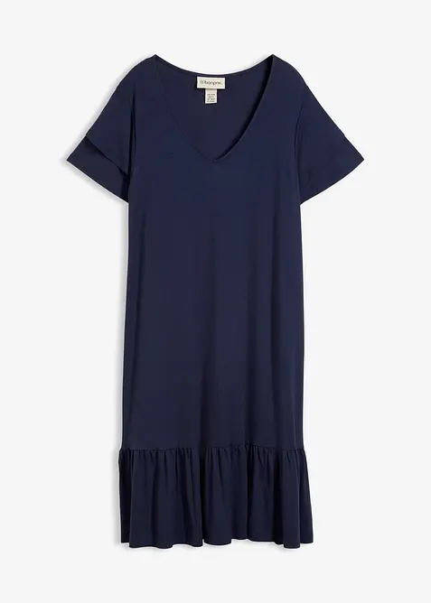 Abito di jersey con balza in misto viscosa, bonprix