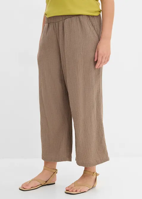 Pantaloni culotte in mussola di cotone, bonprix