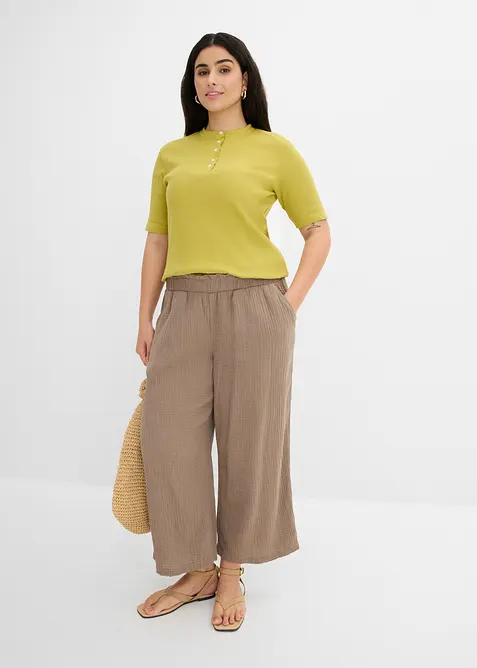 Pantaloni culotte in mussola di cotone, bonprix