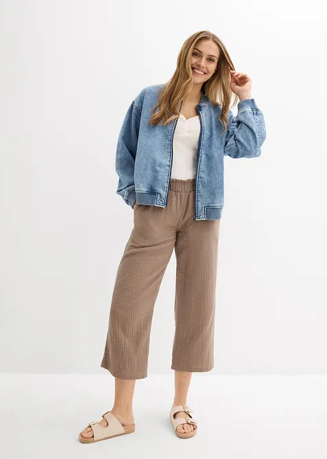 Pantaloni culotte in mussola di cotone, bonprix