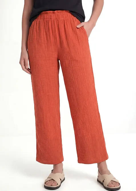Pantaloni culotte in mussola di cotone, bonprix