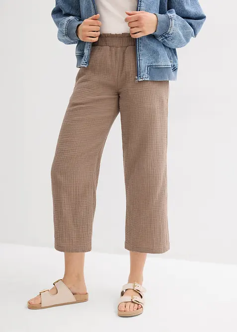 Pantaloni culotte in mussola di cotone, bonprix