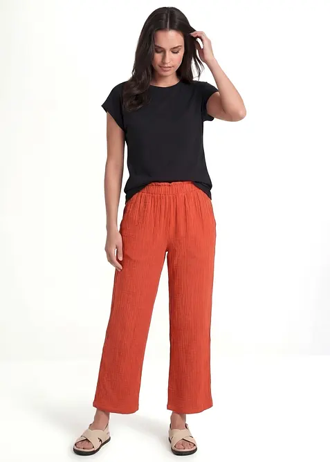 Pantaloni culotte in mussola di cotone, bonprix