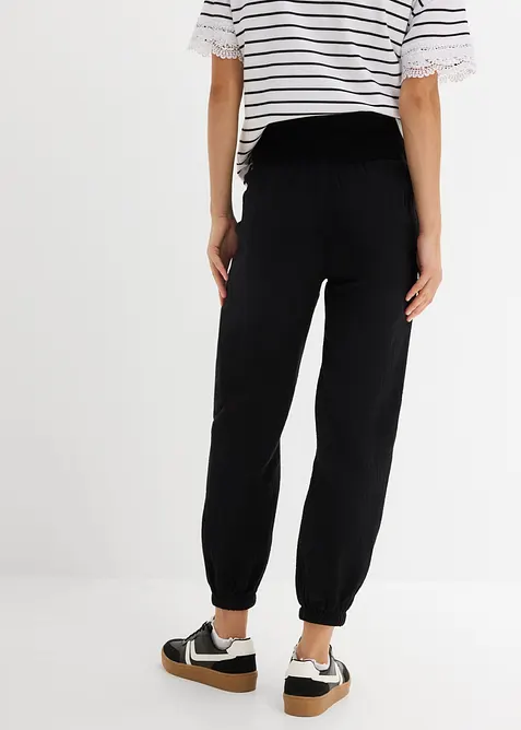 Pantaloni pr&eacute;maman 2 in 1 in mussola di puro cotone, bonprix