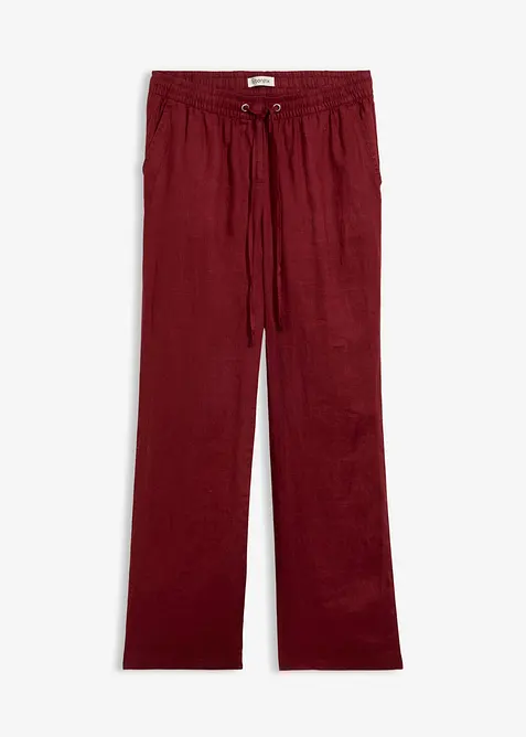 Pantaloni con elastico in vita in puro lino, bonprix