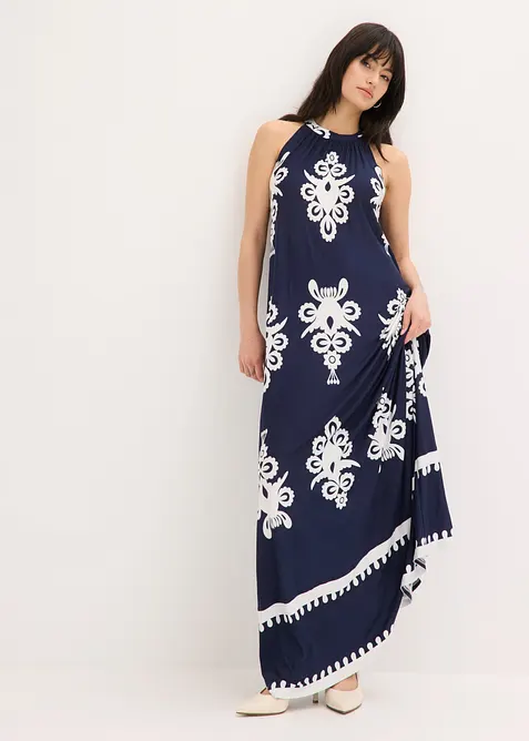 Abito in jersey fantasia di misto viscosa morbido, bonprix