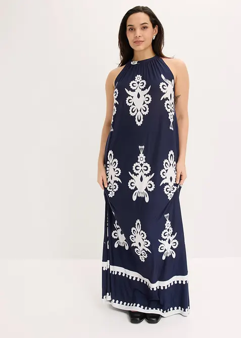 Abito in jersey fantasia di misto viscosa morbido, bonprix