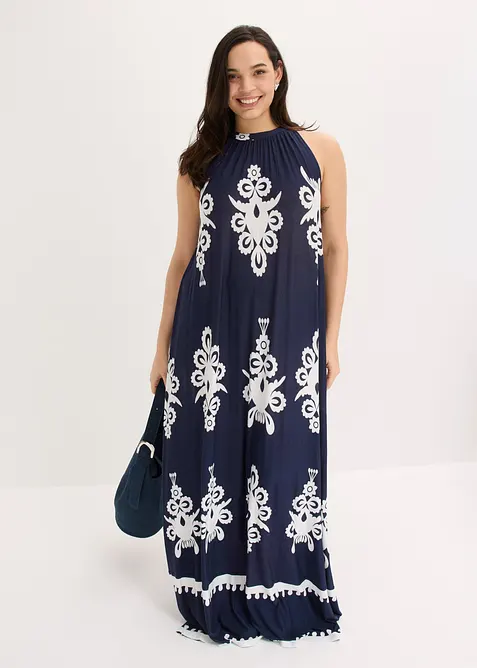 Abito in jersey fantasia di misto viscosa morbido, bonprix