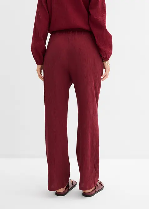 Pantaloni in crinkle strutturato con elastico in vita, bonprix