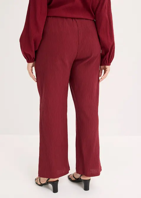 Pantaloni in crinkle strutturato con elastico in vita, bonprix