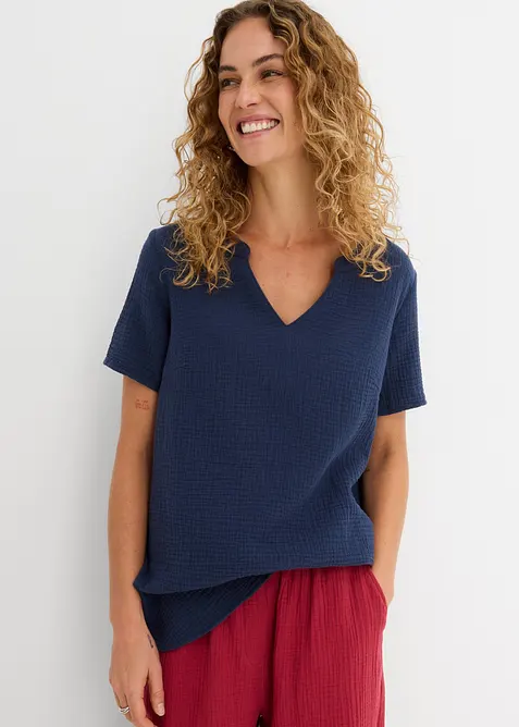 Tunica lunga in mussola di puro cotone, bonprix