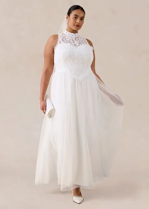 Abito da sposa in tulle e pizzo, bonprix