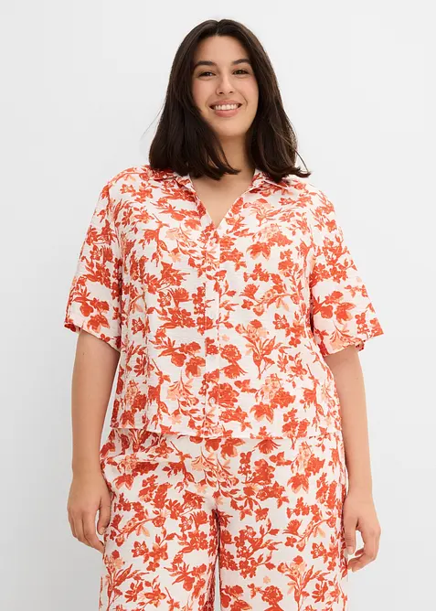 Camicetta a maniche corte in misto viscosa morbido, bonprix