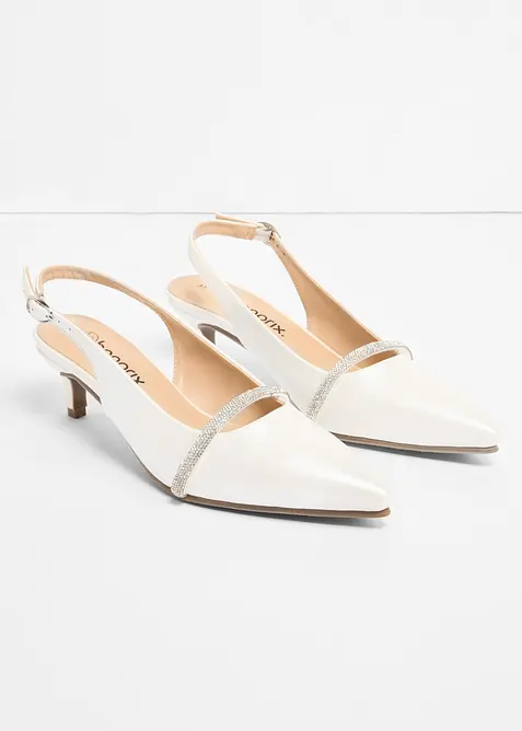 D&eacute;collet&eacute; slingback con brillantini, bonprix