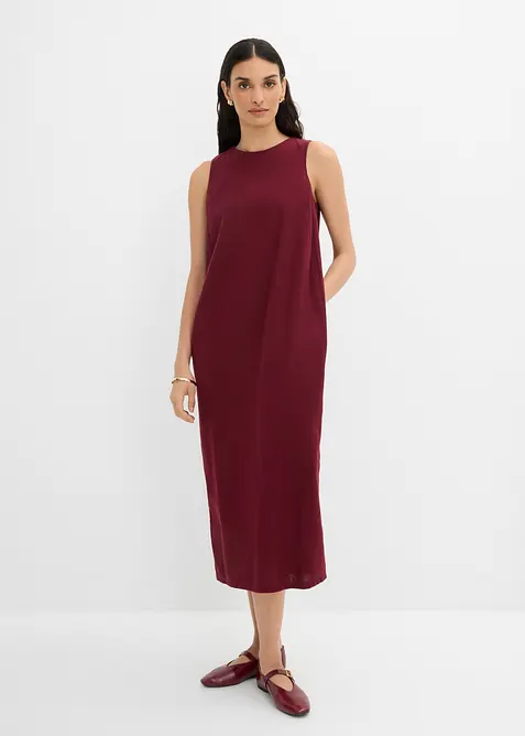 Abito lungo in misto viscosa con tasche, bonprix