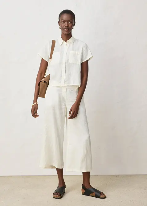 Camicetta a maniche corte in puro lino, bonprix