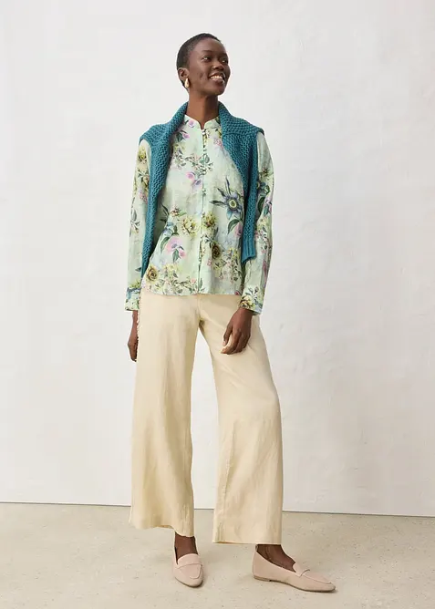 Blusa con volant in rami&egrave; rinfrescante, bonprix