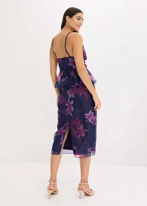 Abito da cocktail in tulle delicato con dettagli all'uncinetto, bonprix