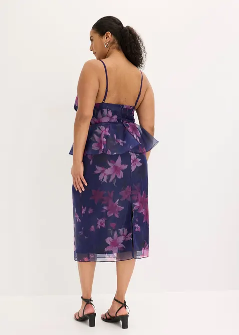 Abito da cocktail in tulle delicato con dettagli all'uncinetto, bonprix