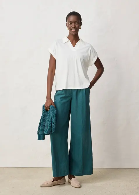 Polo dal taglio ampio con percentuale di seta, bonprix