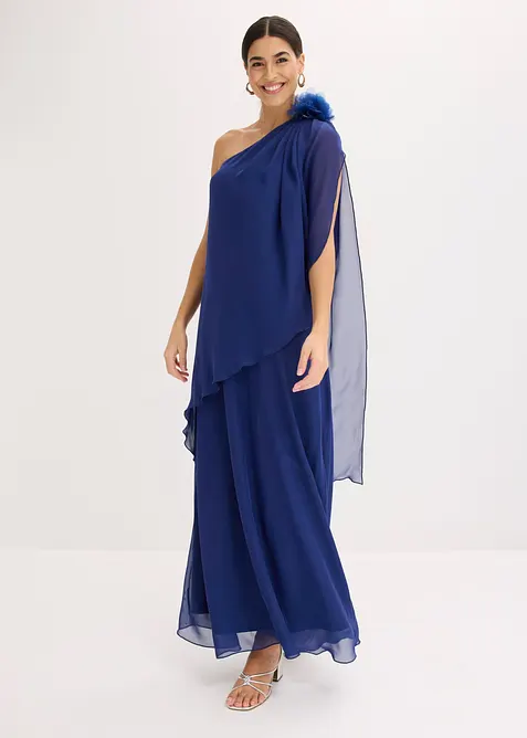 Abito da sera in chiffon fine con applicazione floreale, bonprix