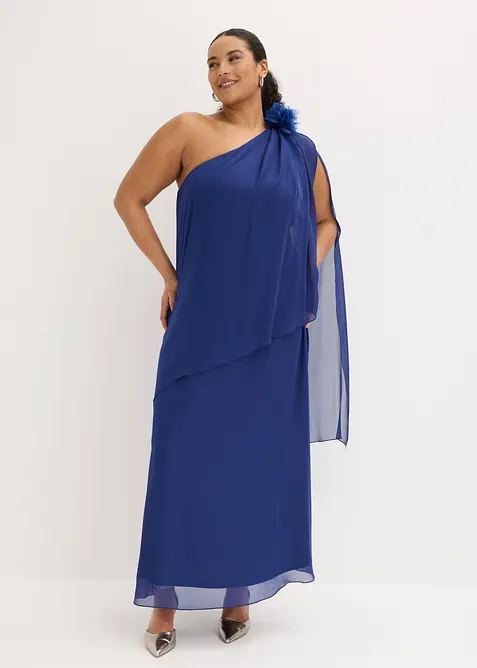 Abito da sera in chiffon fine con applicazione floreale, bonprix