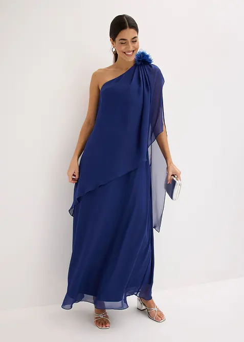 Abito da sera in chiffon fine con applicazione floreale, bonprix