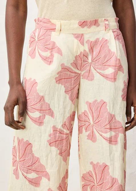 Pantaloni larghi in puro lino, bonprix