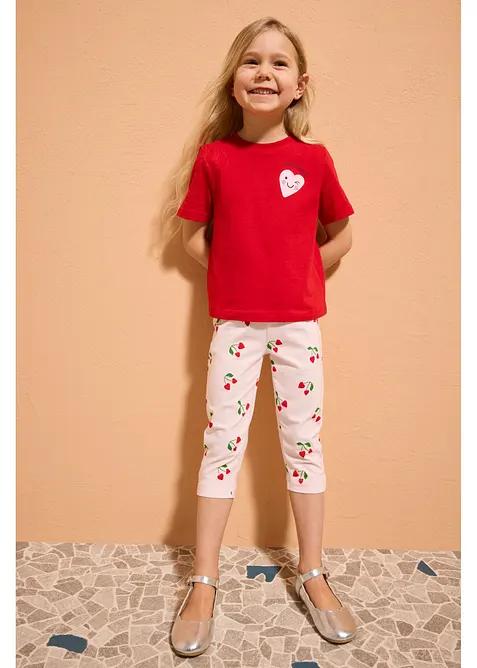 Leggings a pinocchietto in misto cotone elasticizzato (pacco da 3), bonprix