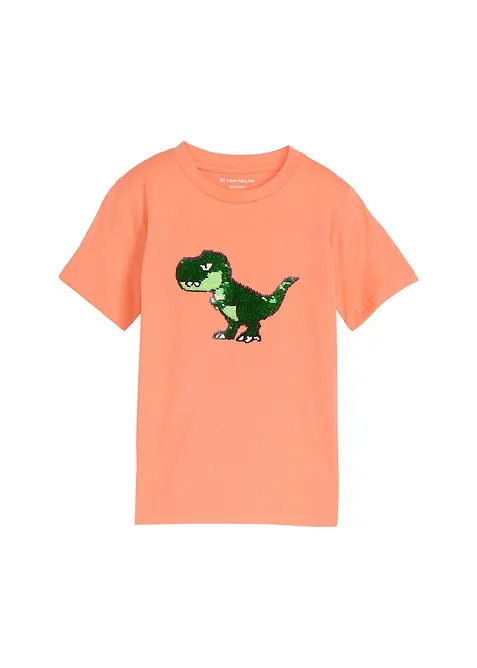 T-shirt Tom Tailor con dinosauro in paillettes reversibili, Tom Tailor