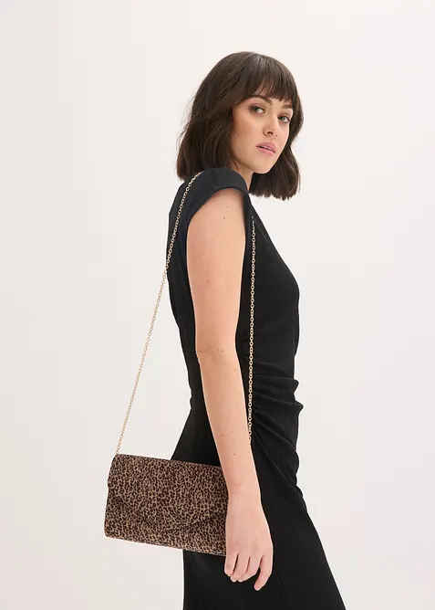 Pochette leopardata in similpelle scamosciata, bonprix
